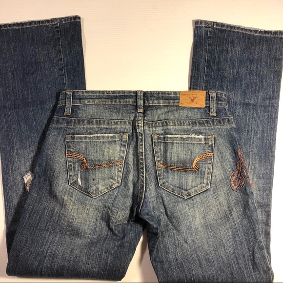AE bootcut Jeans copper metallic embroidery 4 - Picture 6 of 8